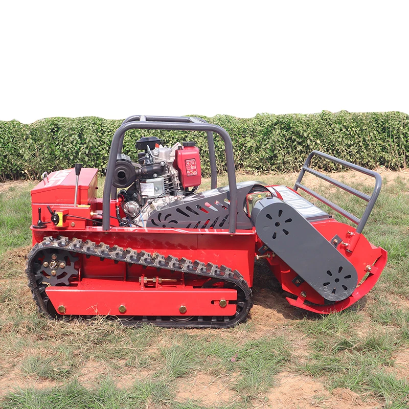 Diesel engine Small Robot Grass Cutter Cutting Width 800mm 1000mm 1200mm Remote Control Crawler Lawn Mower