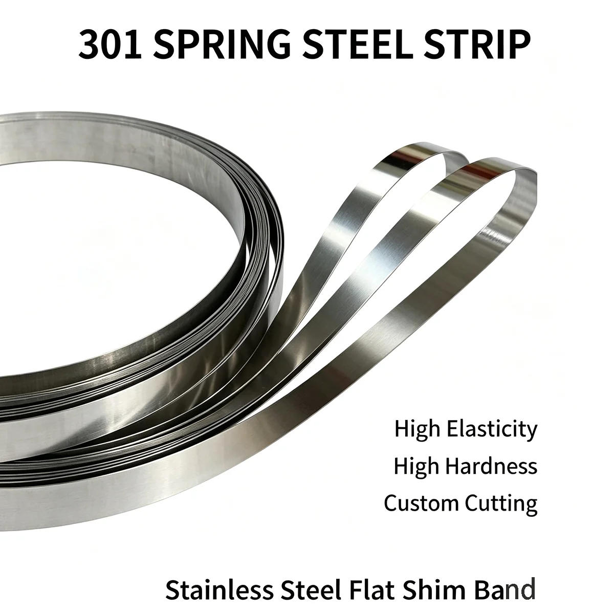 301 Stainless Steel Spring Strip High Elastic Flat Metal Strip for Industrial DIY Machining Spare Parts