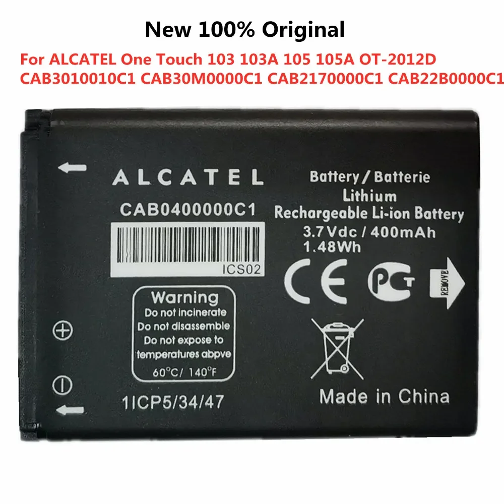 

Оригинальная Аккумуляторная Батарея CAB0400000C1 для ALCATEL OT708 OT-708 OT-2010 OT-2010D OT-2010X OT-356 TLi004AB CAB22D0003C1 Phone