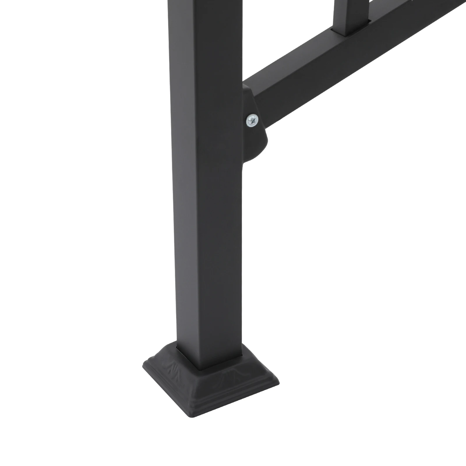 Outdoor Step Handrail 3 or 4 Steps, Transitional Stair Railing with Safety Fence for Villa Deck Black Carbon Steel
