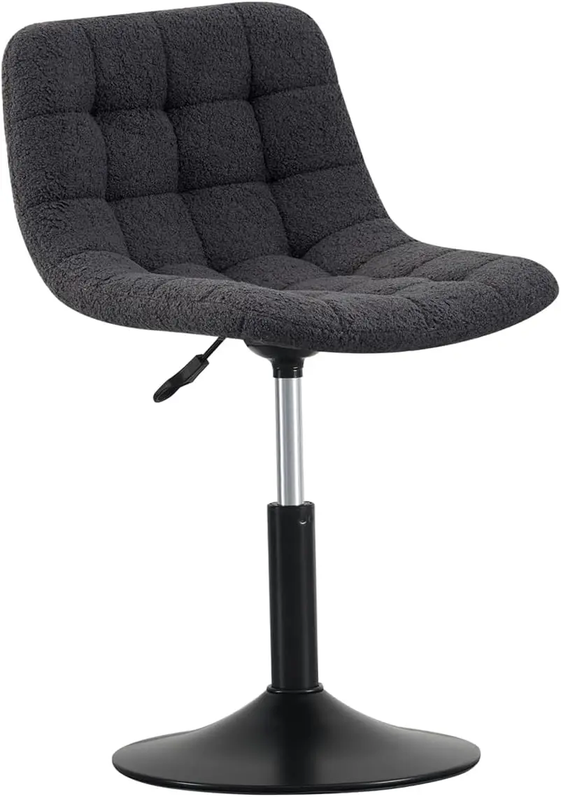 mcc direct Soft Fabric Dressing Table Chair, Height Adjustable Swivel Desk Home Office Chair with Footrest and Metal Base- Drake