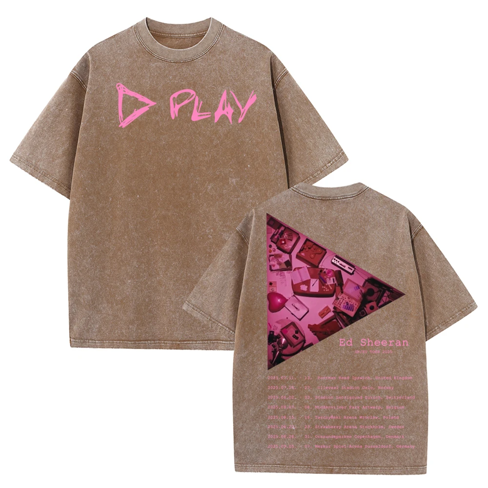 قميص Play Azisam Ed Sheeran UK/EU Tour Merch للفتيات من القطن تي شيرت صيفي
