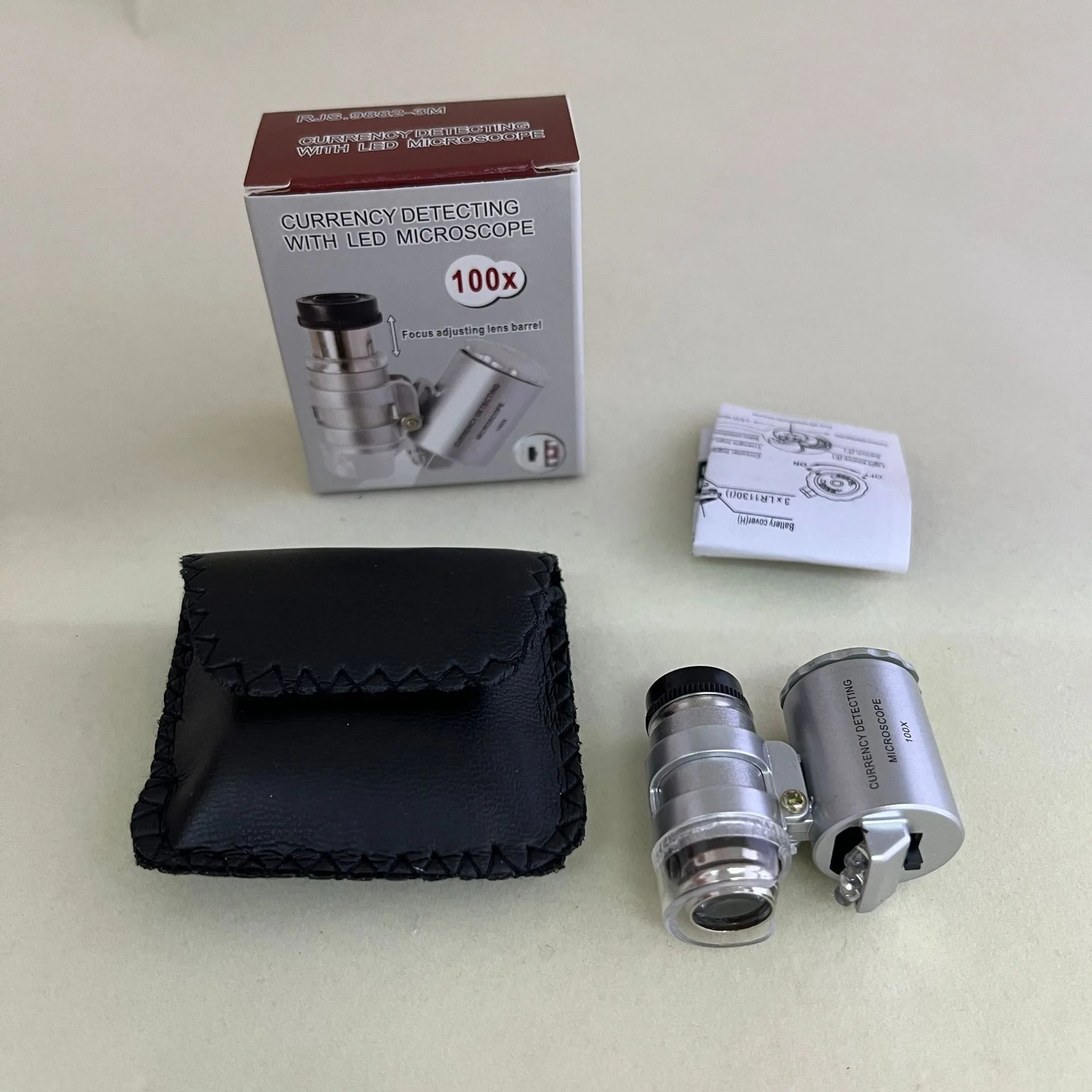 

60X Magnifying Glass with Light Pocket High Power Microscope Jewelry Appreciation HD Professional Microscopio Portable LED UV