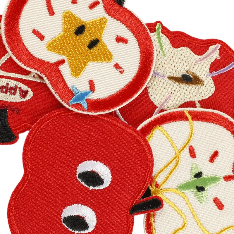 12 Stück niedliche Apfel-Aufnäher für Kleidung, Tiere, zum Aufbügeln, Anime-gestickte Aufnäher, zum Aufnähen, für Kinder, Aufkleber, Jacke, Stoff, Thermocollant – Detail 5