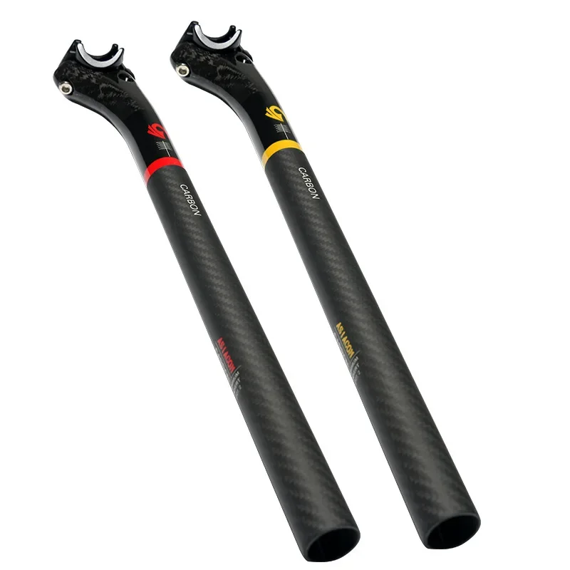 New genuine ASIACOM bright label cut color all carbon fiber mountain road bicycle rear floating twill seat pole