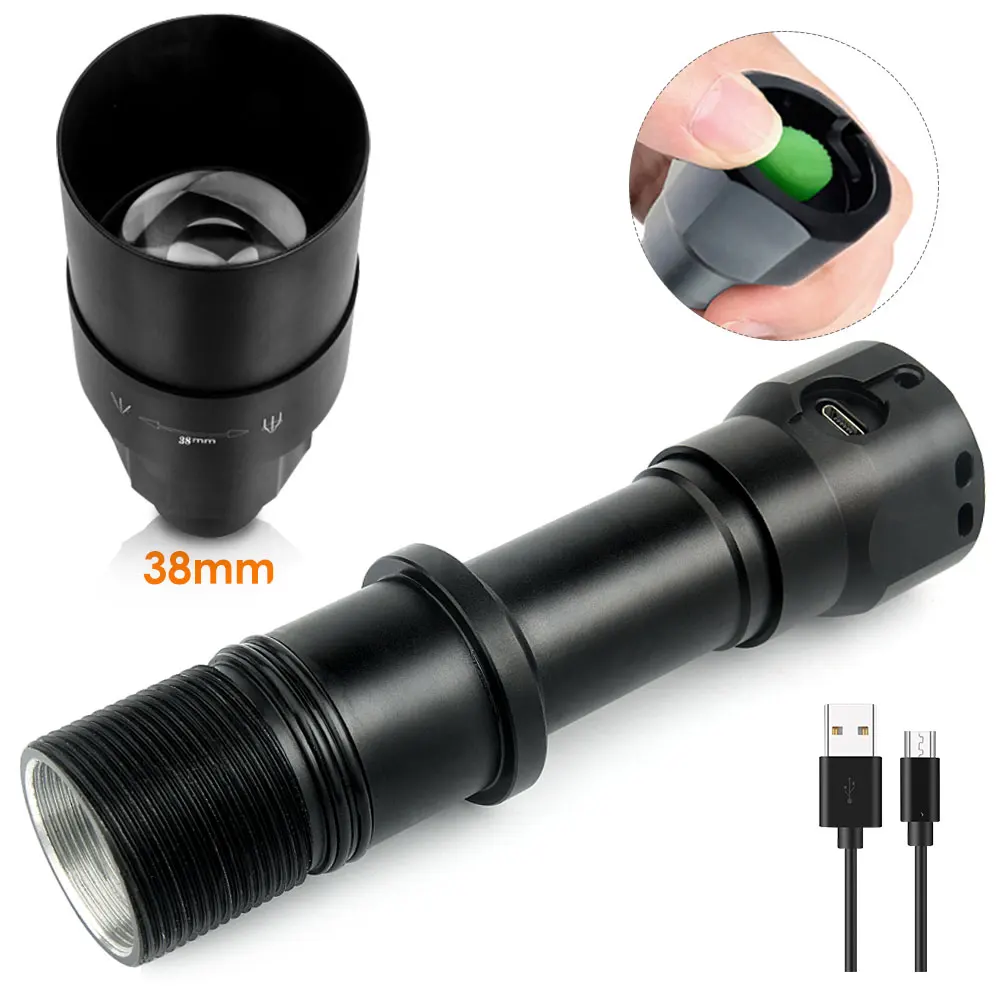 UniqueFire 1605 5W IR 850nm torcia a LED ricaricabile 3 modalità Zoomable infrarossi 38mm torcia a lente per visione notturna cannocchiale arma