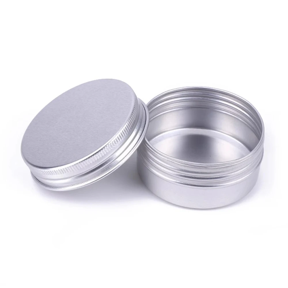 50/100/200pcs Aluminum Tin Jars 5g 10g 15g 20g 30g 50g 60g Empty Face Cream Jar Black Lip Balm Cosmetic Makeup Containers Metal