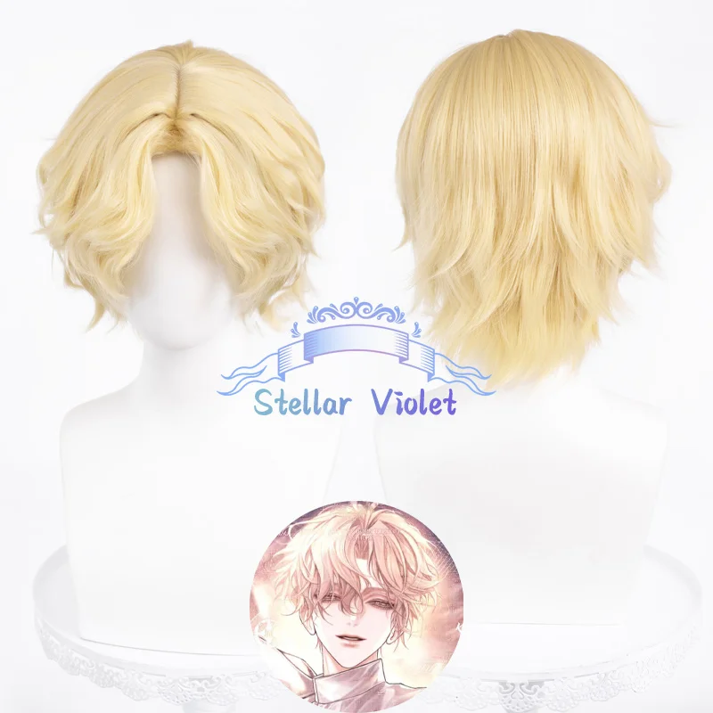 

Аниме Alien Stage Luka Косплей Парик Золото 30 см Короткие вьющиеся термостойкие синтетические волосы Хэллоуин Вечеринка Аниме Парики + Кепка для парика