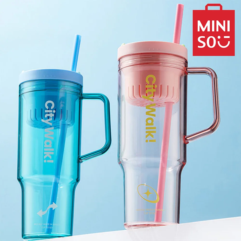 

Детская чашка для воды Miniso, термоустойчивая прямая Питьевая кружка, вместительная Студенческая бутылочка для воды, подарок для детей и девочек