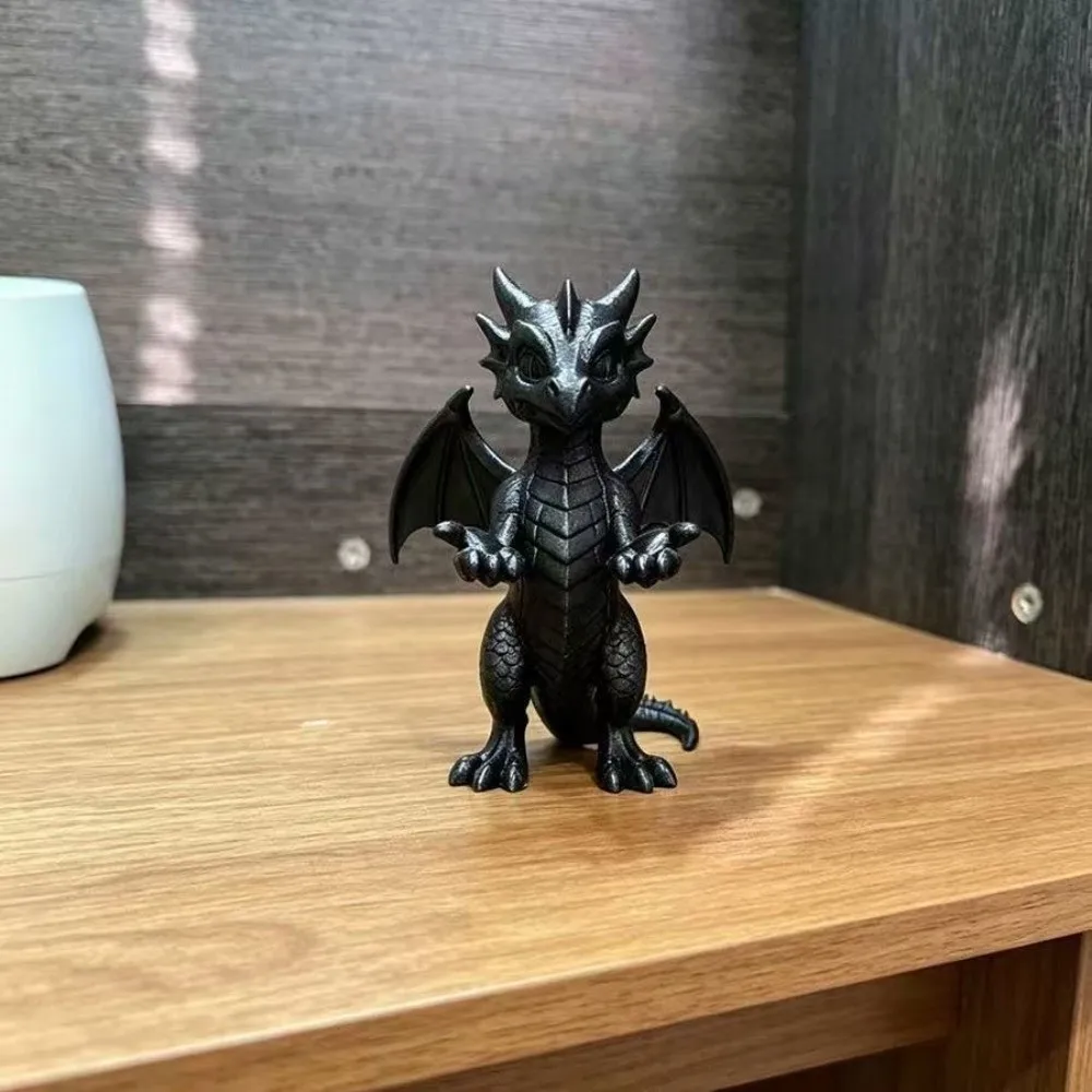 3D Printed Dragon Shaped Pen Holder Vintage Style Oriental Myth Dragon Pen Stand Statue Plastic Cartoon