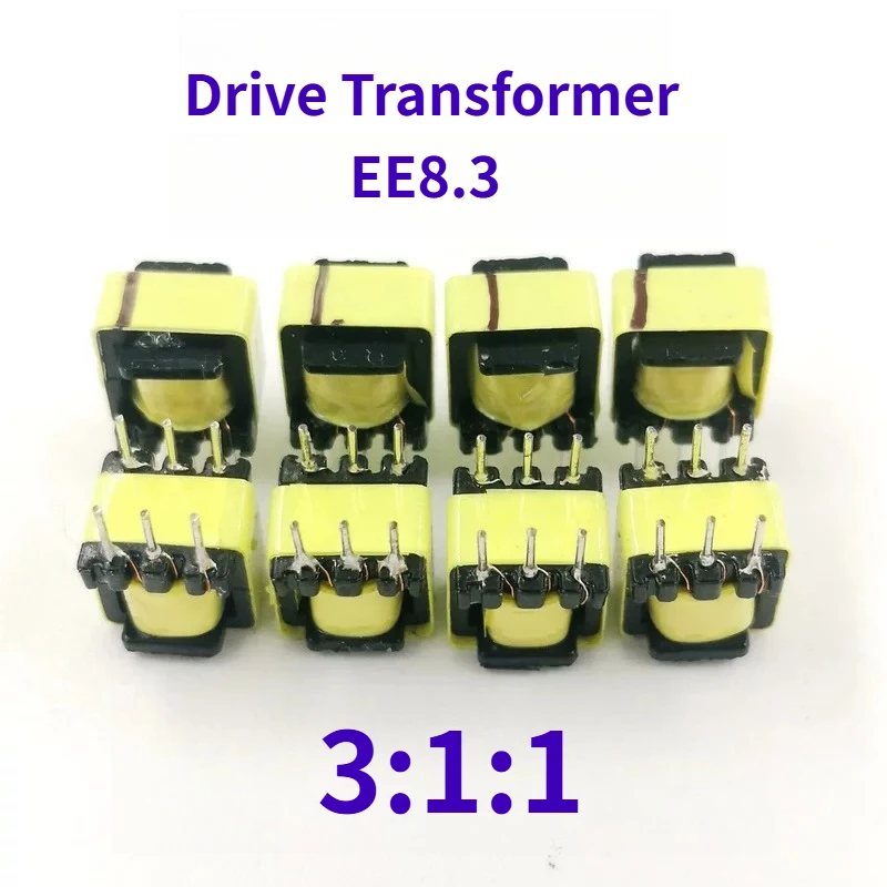 

EE8.3 Pulse Drive Transformer 3:1:1 Turns Ratio for Low Power Switch Tube Trigger Vertical 3+3 Pin