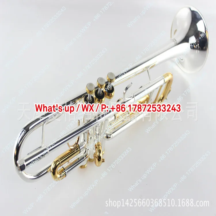 Novice Western wind trumpet instrument - B-down three tone trumpet instrument - brass silver plated trumpet