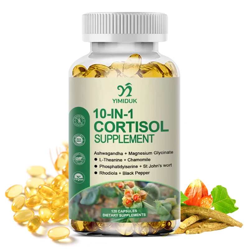 

Капсулы Cortisol, с Ашавандаш, глицината магния, L-теанин, снятие стресса, сбалансированный отклик, расслабление и глубокий сон