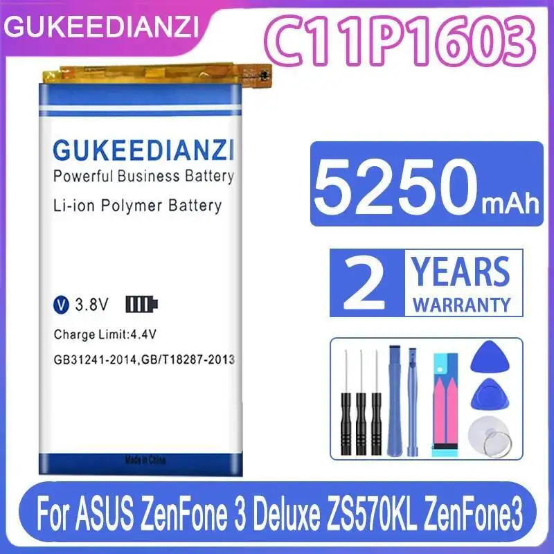 

Mobile Phone Battery C11P1603 Rectangular Version 5250Mah For Asus Zenfone 3 Deluxe ZS570KL Zenfone3