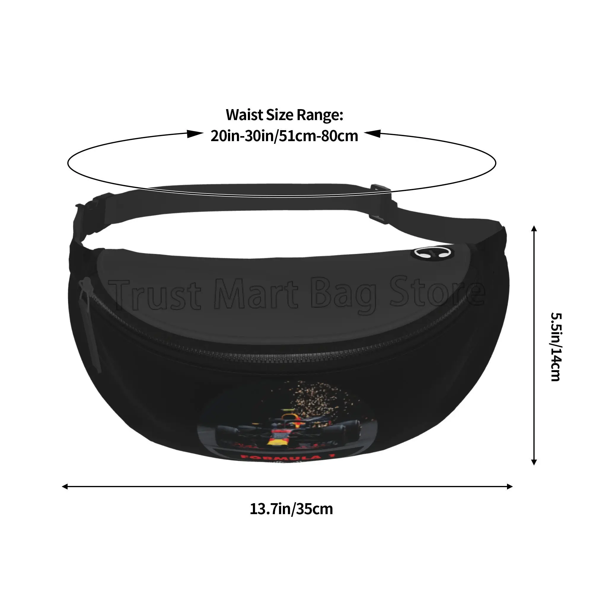 F1 Car Racing Fanny Pack unisex casual Waist Pack Bag Crossbody Bag Sling Pocket Belt Bag for Sports Hiking Cycling Running