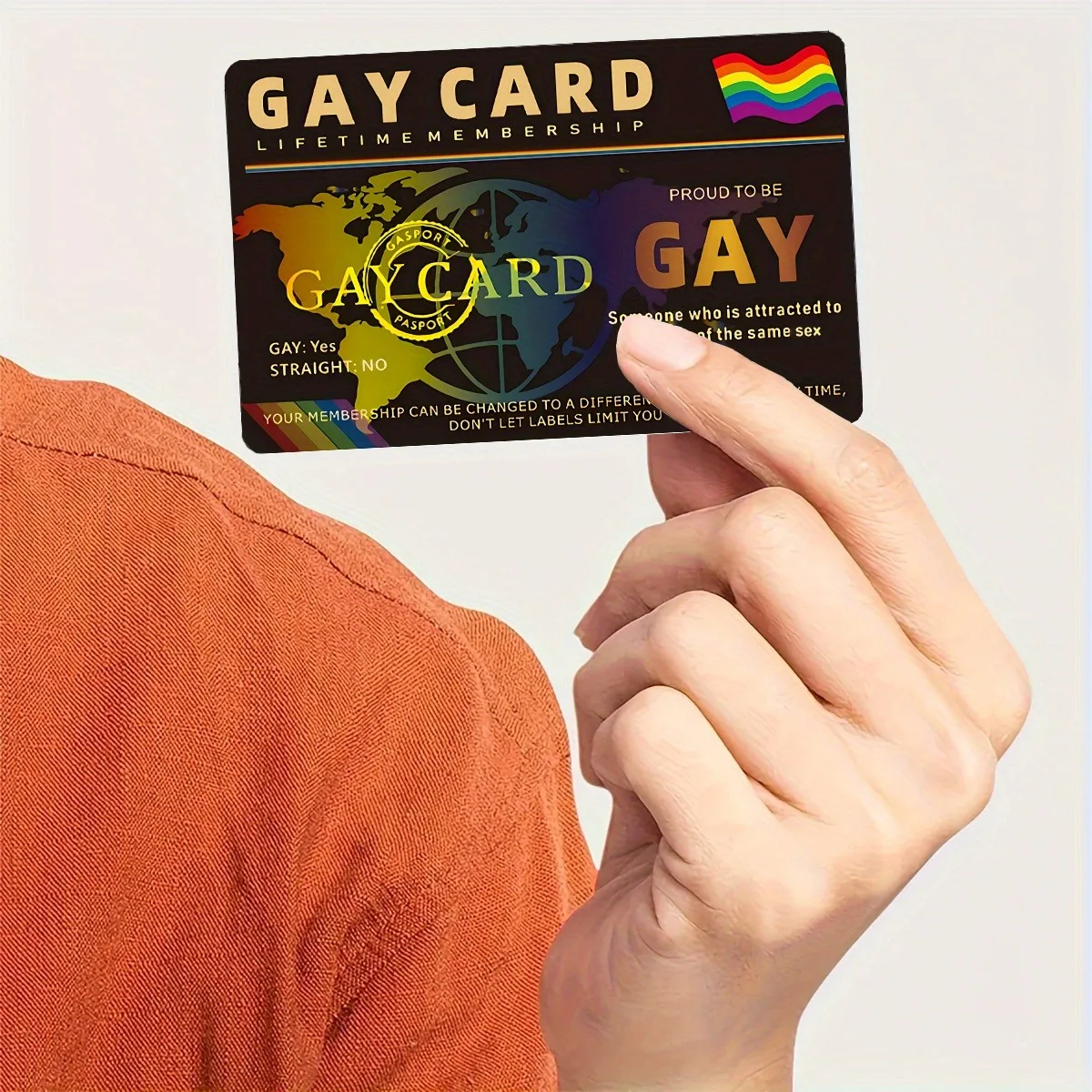 1 قطعة بطاقة عضوية LGBTQ + Pride مدى الحياة - بطاقة عضوية على طراز بطاقة هوية المثليين PVC غير لاصقة، LGBTQ + فردية وحليف souv