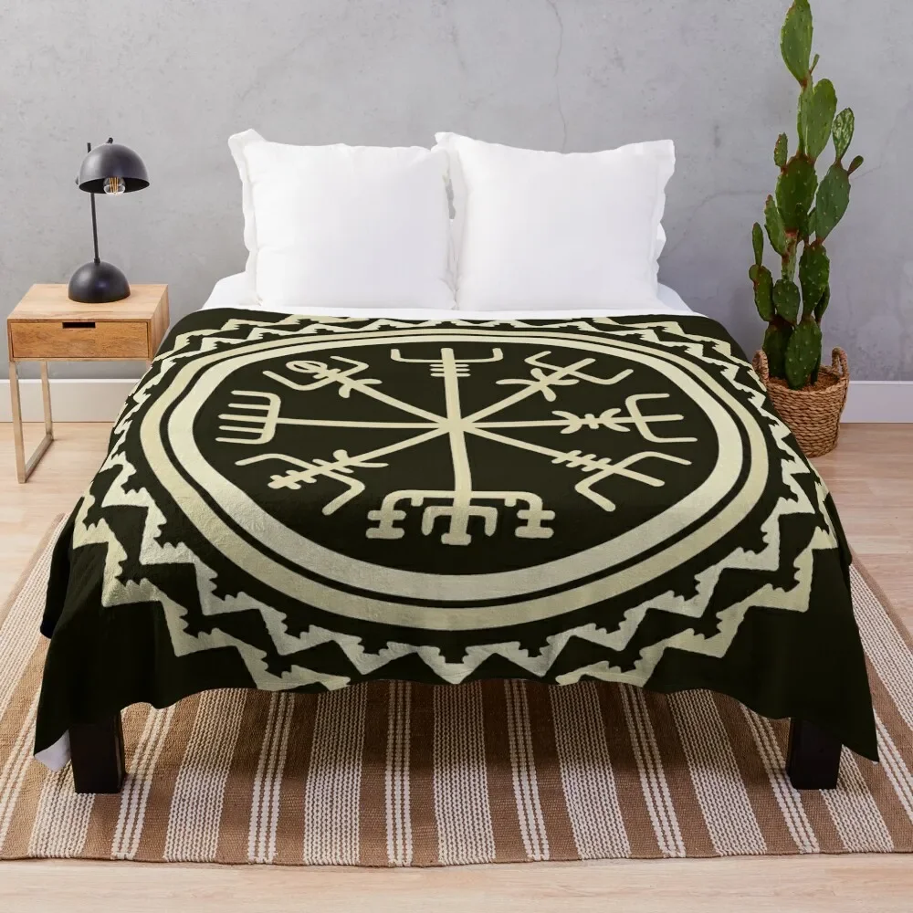 Viking Vegvisir Protection Symbol Throw Blanket Furrys Weighted Blankets