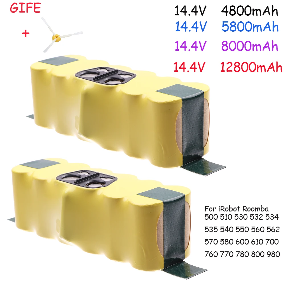 14.4V 4800mAh Ni-MH Battery for iRobot Roomba 500 510 530 532 534 535 540 550 560 562 570 580 600 610 700 760 770 780 800 980 R3