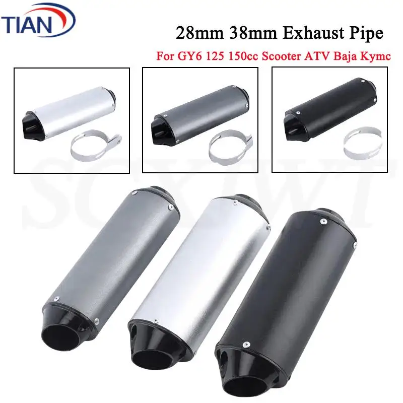 

28 мм 38 мм мотоциклетный глушитель Escape Moto выхлопная труба для 110 125 150 CC Dirt Pit Bike ATV