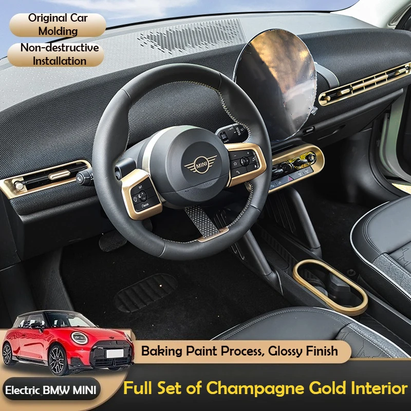 

Для 25, нового MINI F66 F65, декоративная внутренняя золотая оконная панель автомобиля с центральным управлением, аксессуары для модификации панели