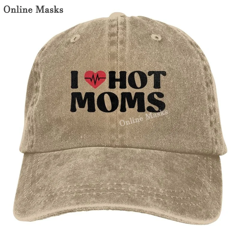 I Love Hot Dads I Heart Hot Dads Love Hot Dads Hat Baseball Cap Adjustable Washable Cowboy Hat Denim Cap for Man Woman