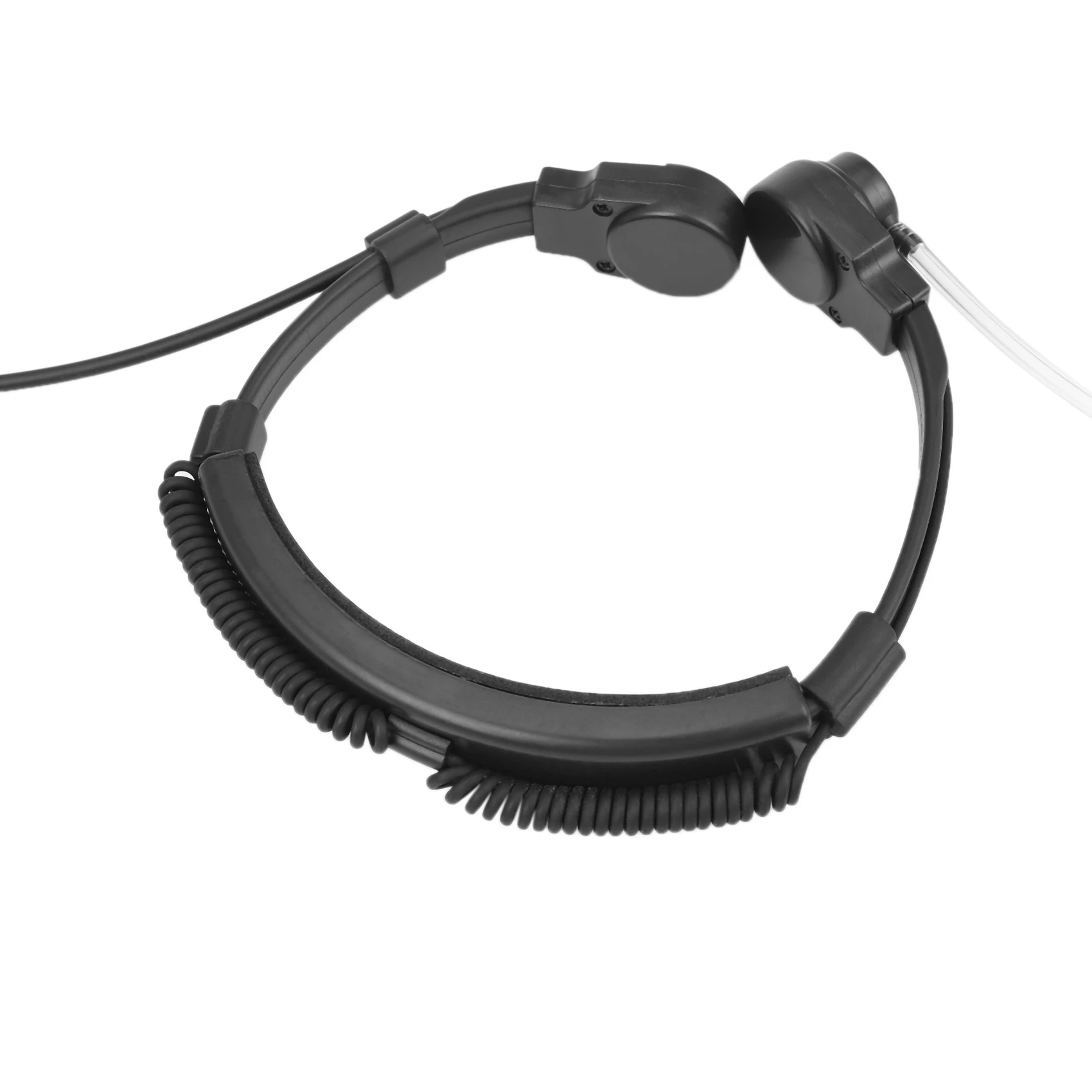 Superior-2Pcs 3.5Mm Plug Tactical-Throat Microphone Earphone Covert Adjustable Covert Air Tube Headset With Throat Mic