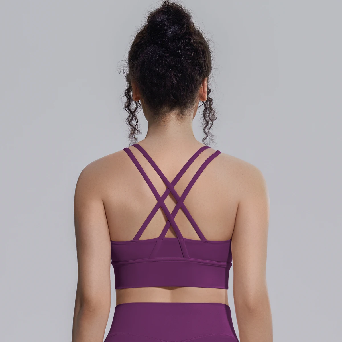 Damen Einfarbiger Schöner Rückenfreier Yoga-BH Yoga-Unterwäsche mit Brustpolster Sommer Fitness Sport Stoßfester Workout-Top Sexy BH – Detail 38