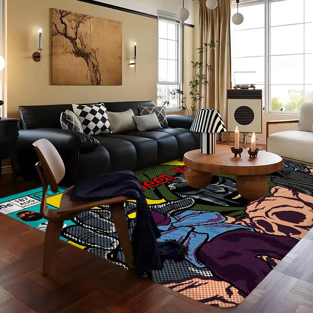 M-MF DOOM سجادة باب على الطراز الشمالي لغرفة النوم وغرفة المعيشة ممسحة شرفة منزلية مضادة للانزلاق Alfombra #1