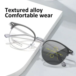 VICKI Lightweight and Stylish Retro Oval Alloy Eyebrow Frame Can Be Customized Prescription Multi-focus Glasses 8037