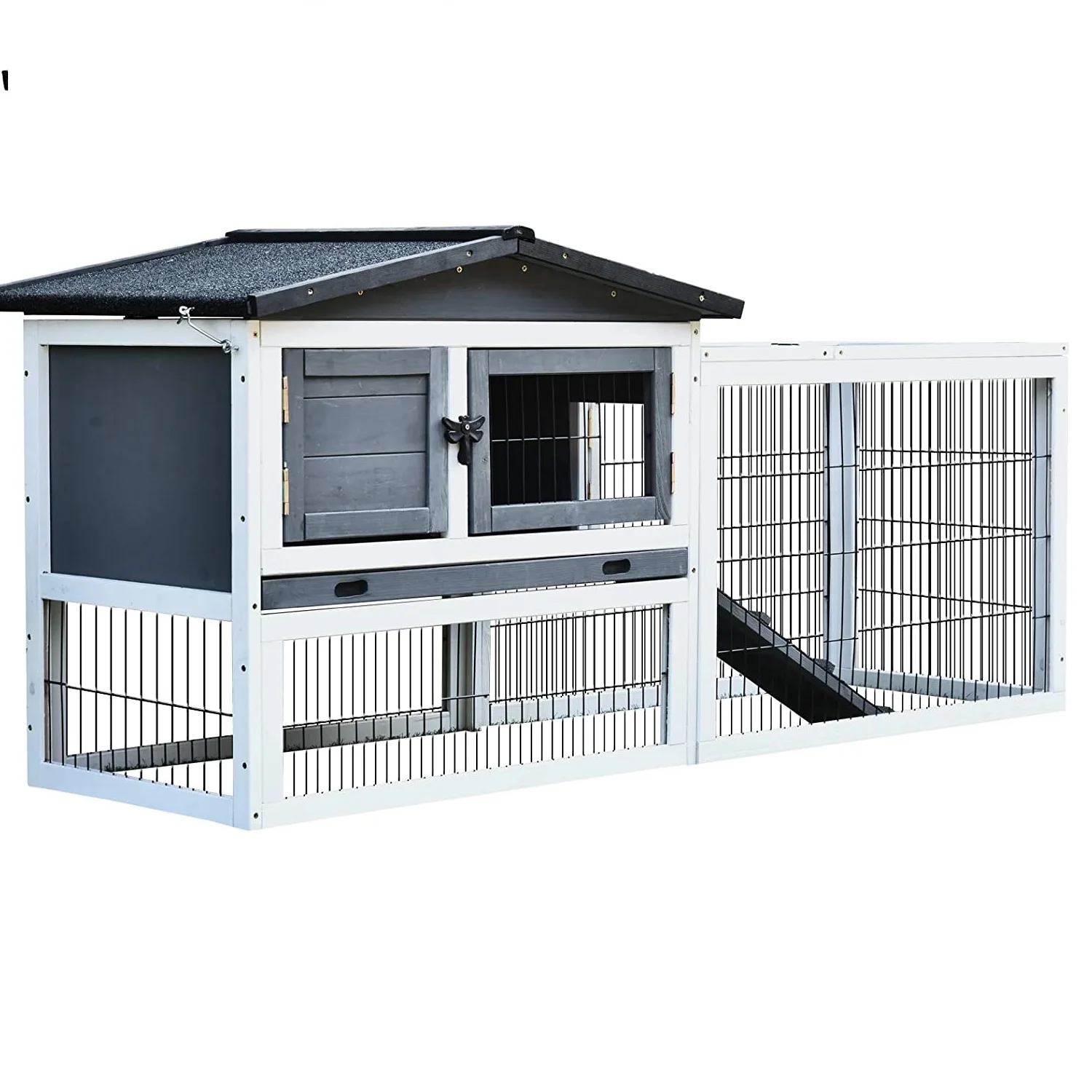 

Innovative Solid Outdoor Wood Rabbit Hutches with Easy Clean Tray Pet Products Rabbit Cage