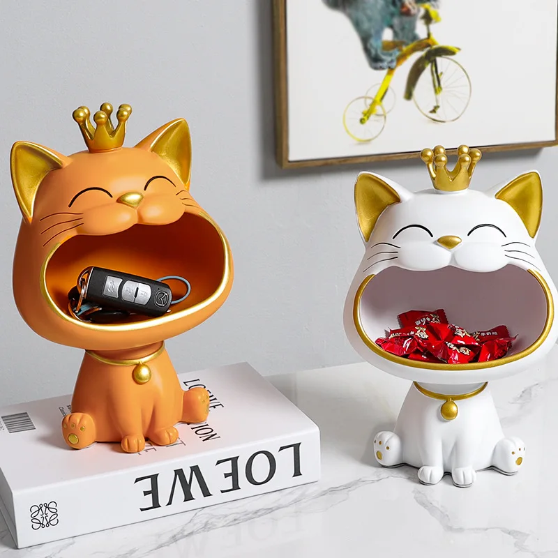 

Big Mouth Cat Entrance Key Storage Living Room Home Decoration Decoration New House Maneki-neko Gift Modern Style Decor