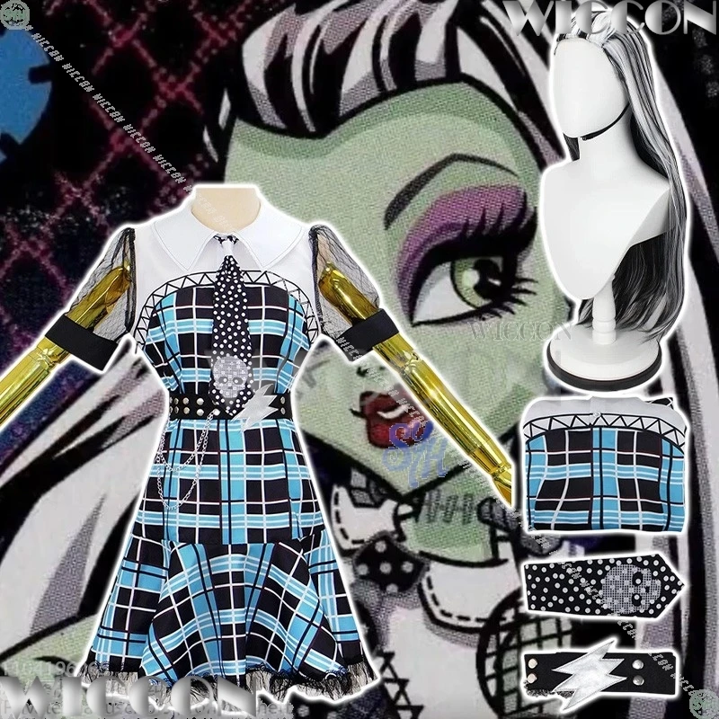 anime-filles-chaudes-ecole-cosplay-frankeee-stennn-fonce-doux-cool-bleu-noir-crane-jirai-kei-mini-robe-halloween-carnaval-tenue