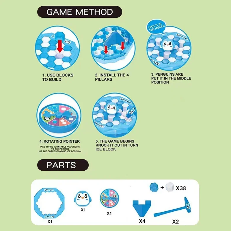Sauver petit pingouin Mini pingouin brise-glace jeu de brise-glace jeu interactif de bureau pour enfants jouet Parent-enfant