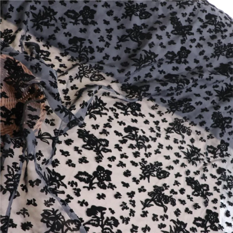 

Woven brocade velvet imitation silk rotten flower fabric dress women's textile