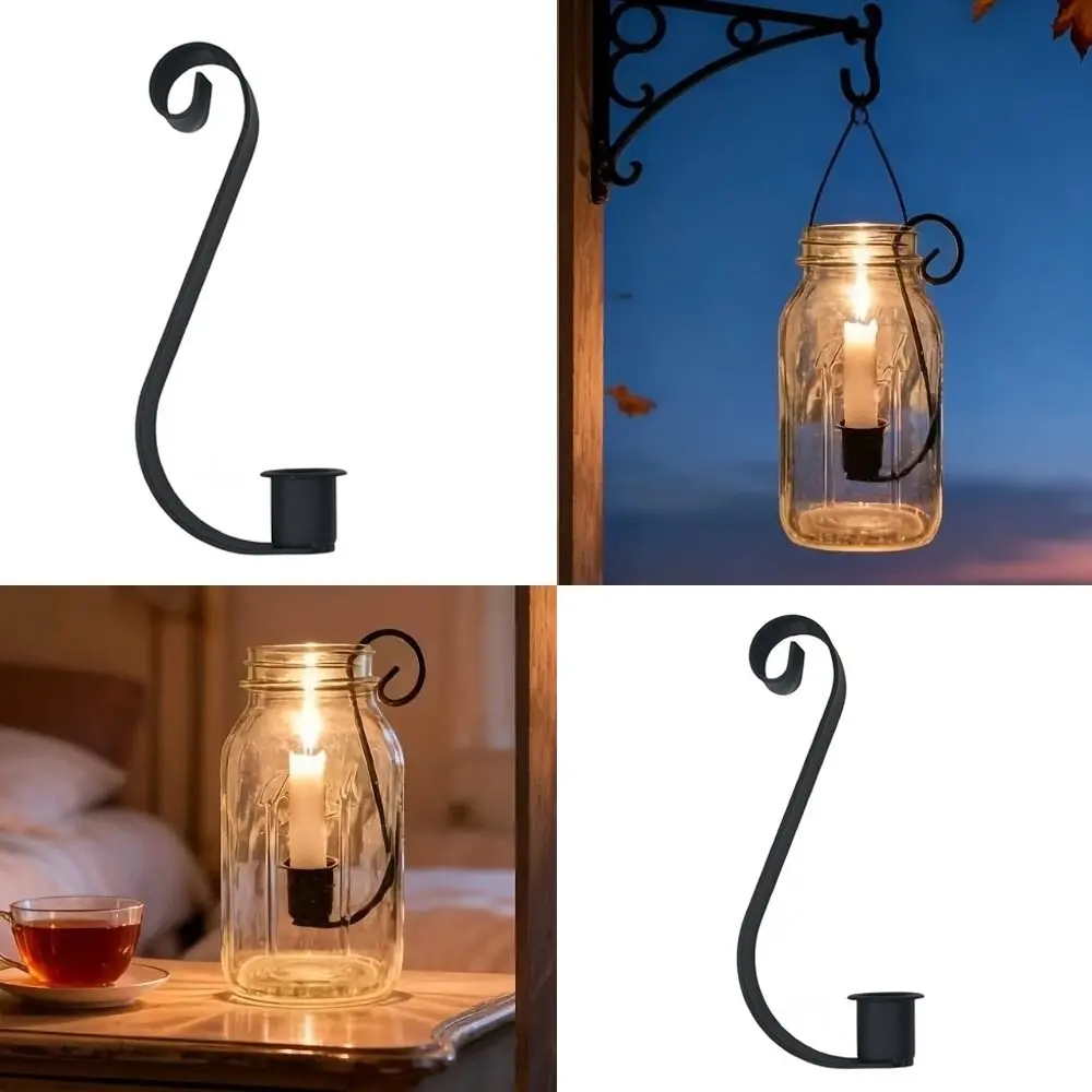 Artistic Metal Wall Mounted Candle Holder Iron Art Rustic Candle Display Rack Candle Holder Indoor Display