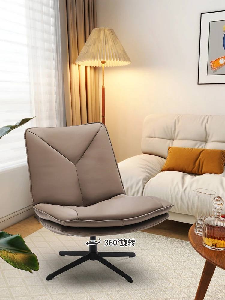 

Italian light luxury single sofa chair modern simple living room balcony rotating backrest leisure chair