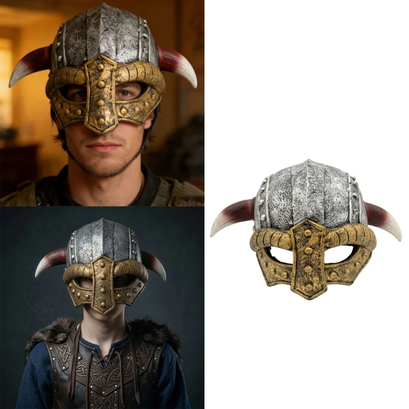 Medieval Vikinges Age Horned Vikinges Helmets Plastic Berserkers Soldier Warrrior Hat Halloween Cosplay Costume