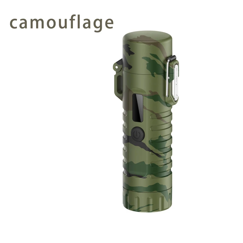 Multi functional and exquisite outdoor lighter flashlight with retractable rotating hose, sealed and waterproof charging