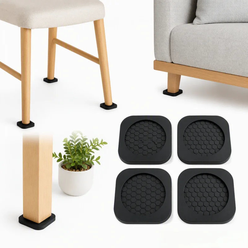 4Pcs Anti Vibration Rubber Feet Pads - Heavy Duty Anti Slip Silent Dampers for Washing Machine, Refrigerator and Furniture Use