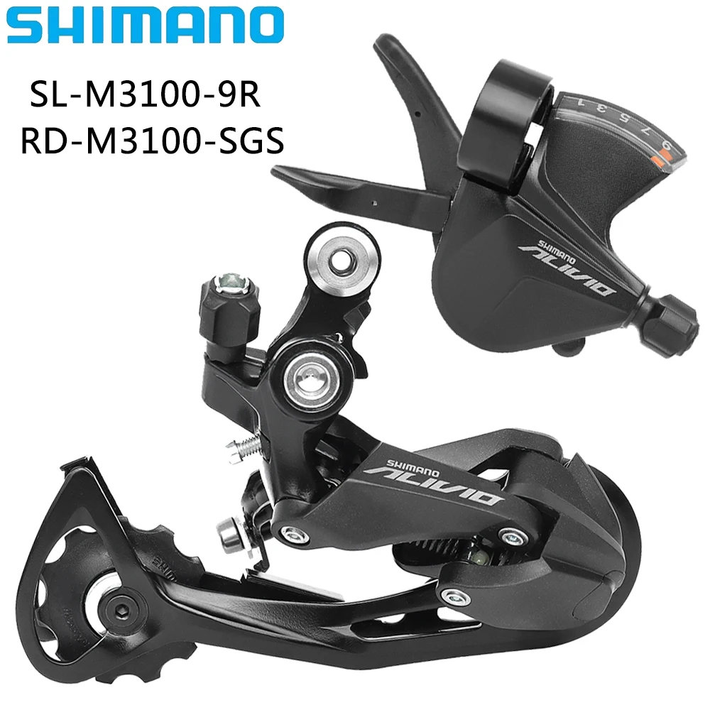 SHIMANO ALIVIO M3100 9 Speed Derailleur Right Shifting Lever Clamp Band RD-M3100-SGS Rear Derailleur for Mountain Bike