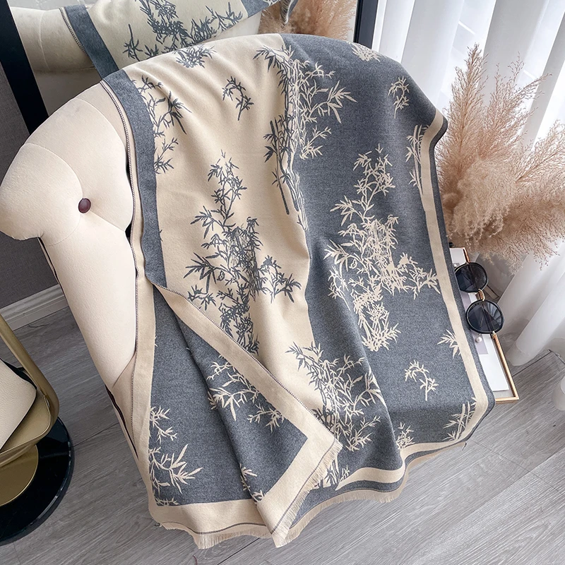 Women's Bamboo Print Imitation - Shawl Wrap Winter recension och pris