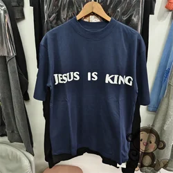 Vintage Washed Oversized Men Heavy Cotton T-Shirt Retro Arch Faith Graphic Print Tee
