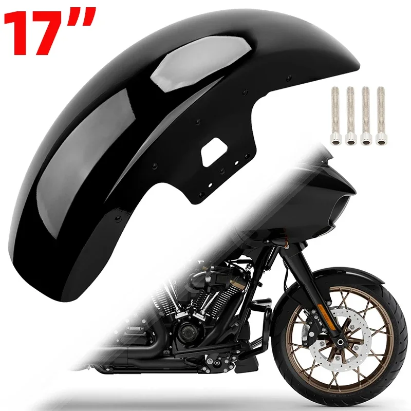 

For Harley Touring Road King Electra Street Glide 2014-up 17" Gloss Black Motorcycle Wheel Wrap Front Fender Street Mudguards