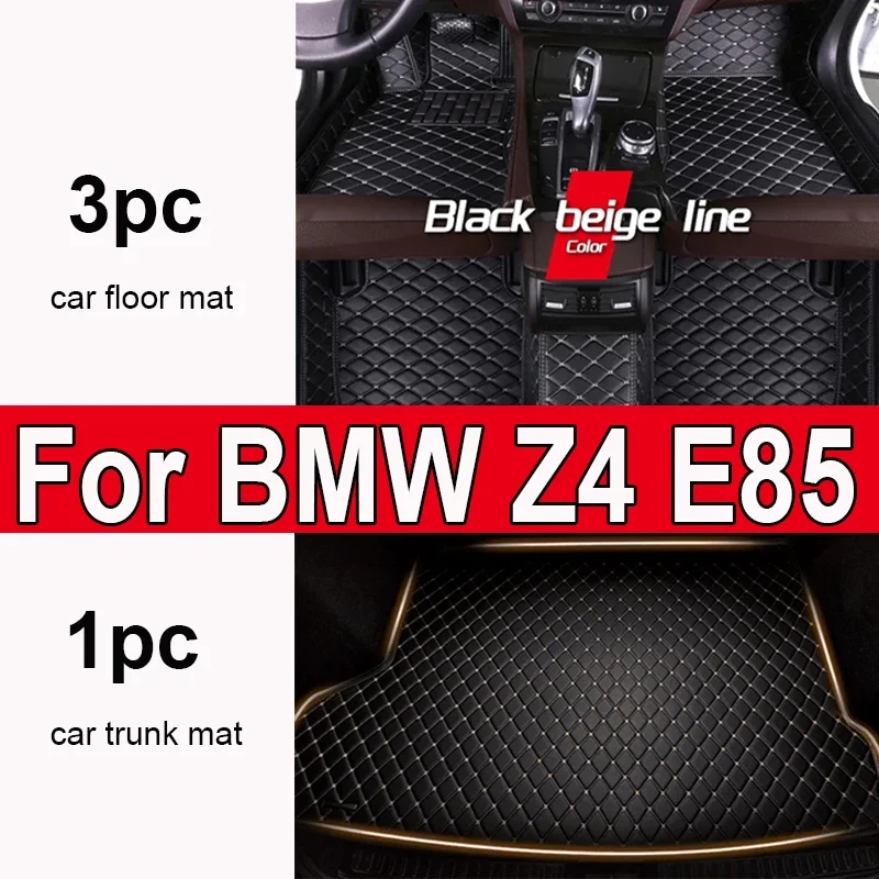 

Thickening Custom Automotive Car Floor Mats For BMW Z4 E85 2009 2010 2011 2012 2013 Auto Luxury Leather Men Women Car Mats Full