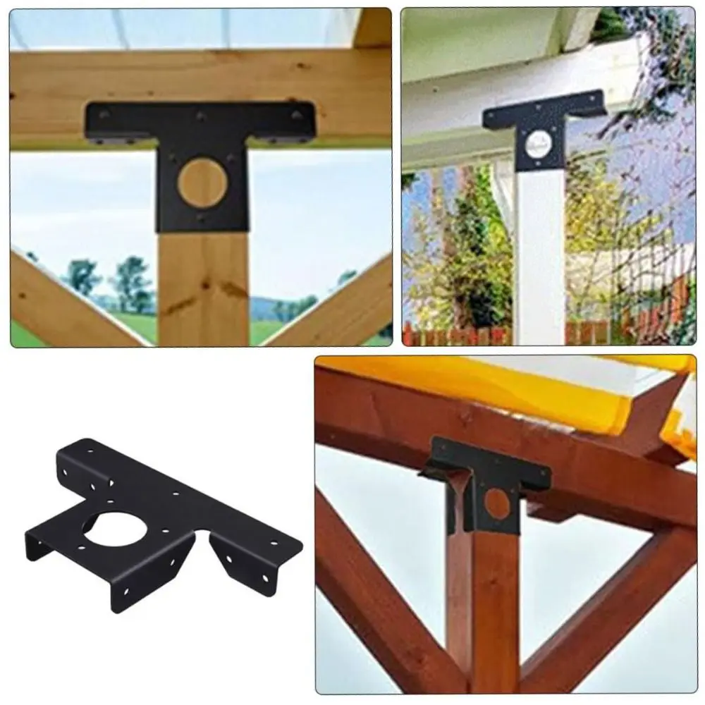 

2pcs Adjustable Pergola Brackets 3-Way Corrosion Resistance Pergola Corner Frame T-shaped Metal Pergola Fixed Bracket Courtyards