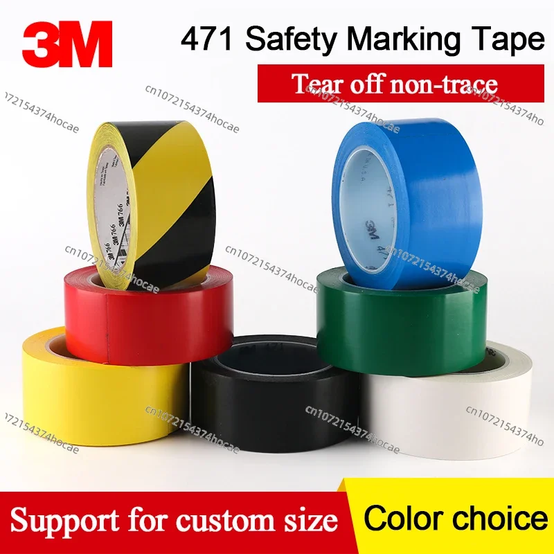 3M Vinyl Tape 471 Floor Ground Warning and Safety Marking,Yellow,Black,White,Red,Green,Blue, 50mmx33M/rollsg