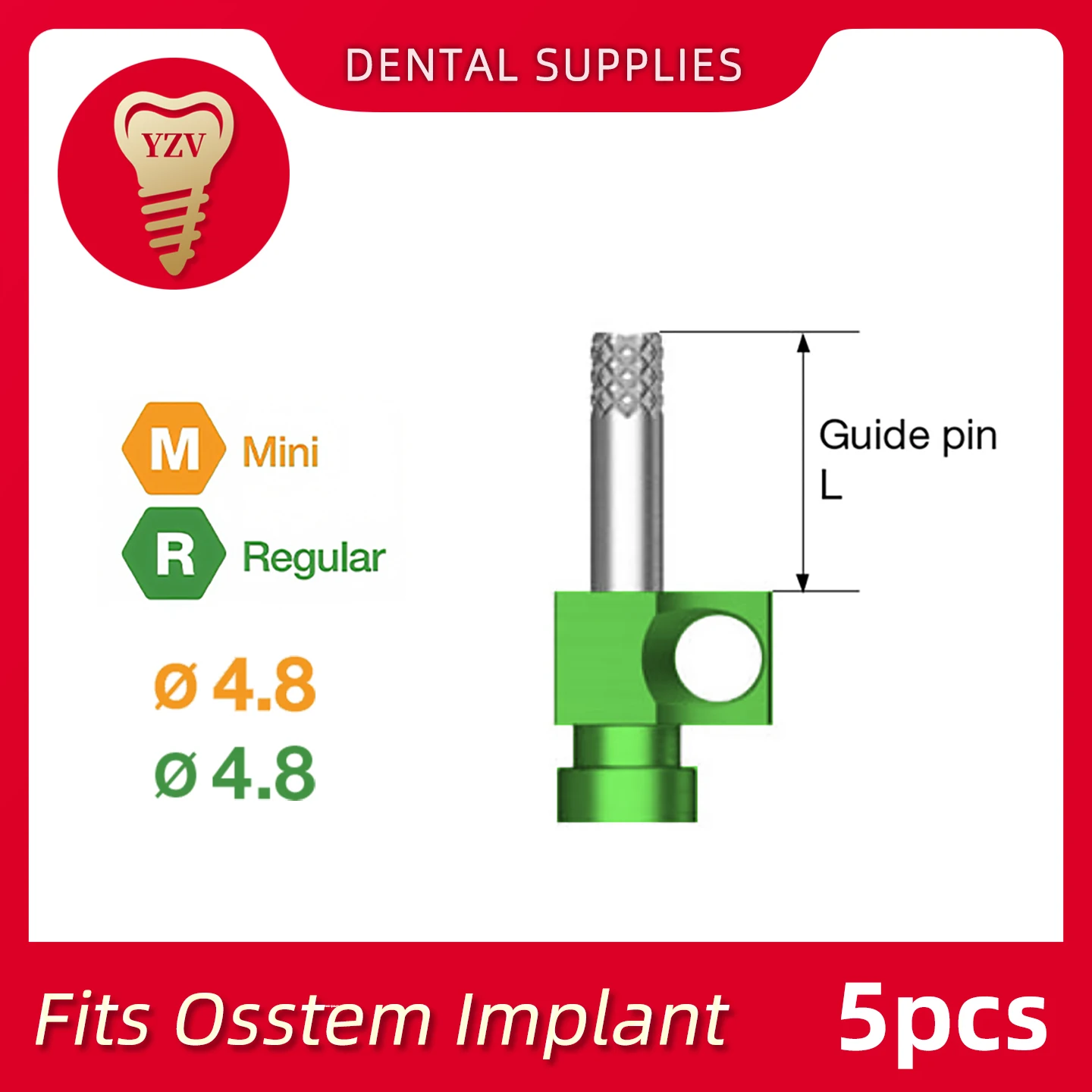 5pcs Multi Unit Open Tray Pick-Up Impression Coping Titanium Compatible with Osstem & Hiossen TS System