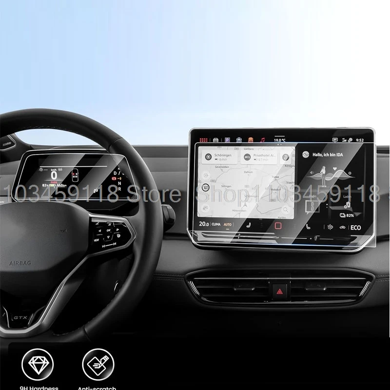 ل Volkswagen ID.4 VW ID.4X ID.5 2025 لوحة القيادة 5.3 بوصة و12.9 بوصة الملاحة الزجاج المقسى شاشة طبقة رقيقة واقية #2