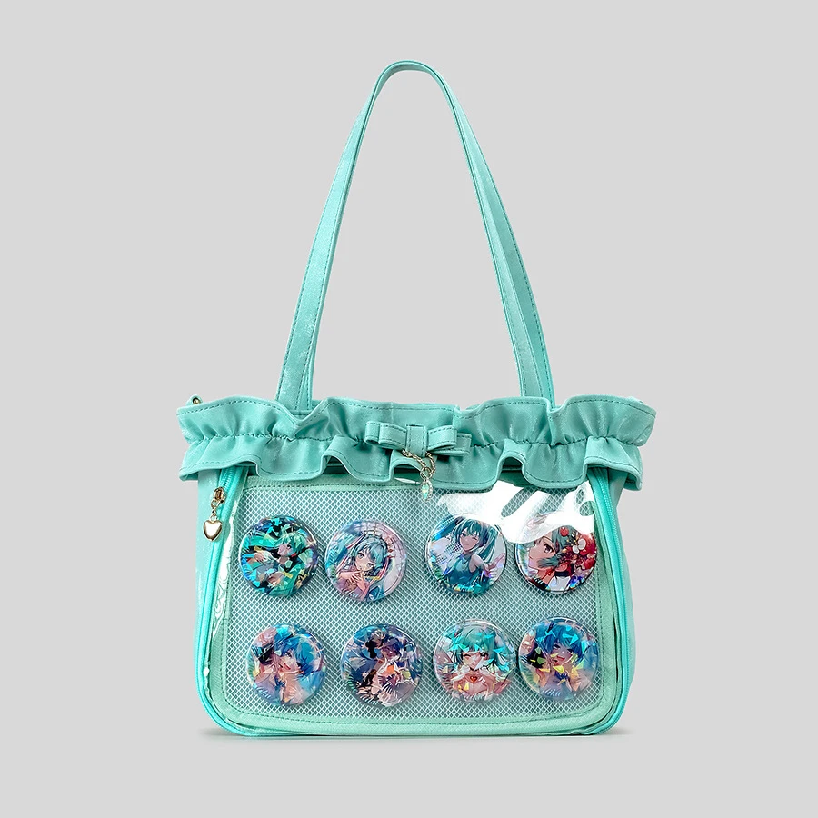 

Японские прозрачные женские сумки на плечо, кружевная сумка-тоут с бантом, женские сумки Ita, элегантные милые сумки для покупок большой вместимости для девочек