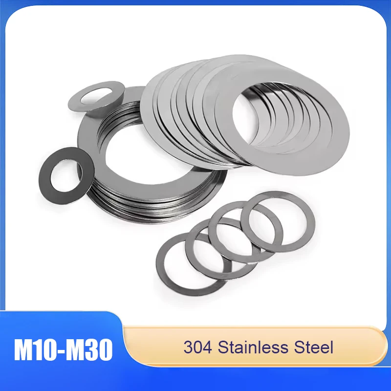 

304 Stainless Steel Ultra-Thin Flat Washers M10-M30 Gap Adjustment Metal Washers For Protecting Screws Nuts And Other Fasteners